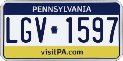 PA license plate LGV1597