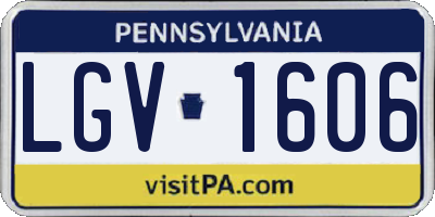 PA license plate LGV1606