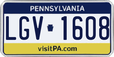 PA license plate LGV1608