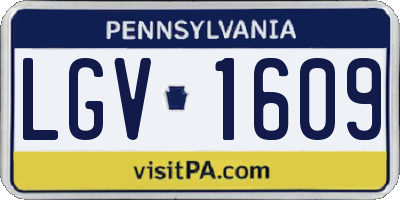 PA license plate LGV1609