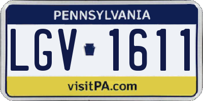 PA license plate LGV1611