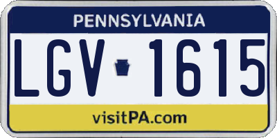 PA license plate LGV1615