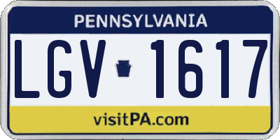 PA license plate LGV1617