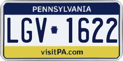 PA license plate LGV1622