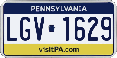 PA license plate LGV1629