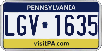 PA license plate LGV1635
