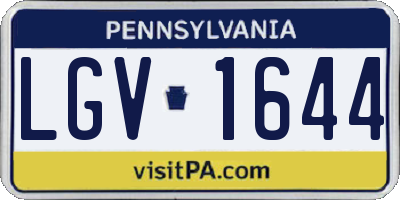 PA license plate LGV1644