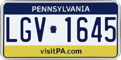 PA license plate LGV1645