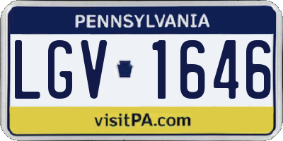 PA license plate LGV1646