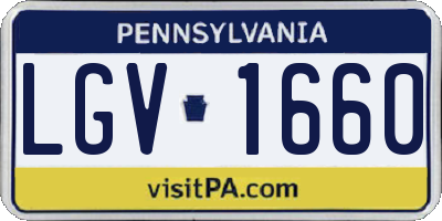 PA license plate LGV1660