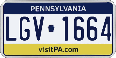 PA license plate LGV1664