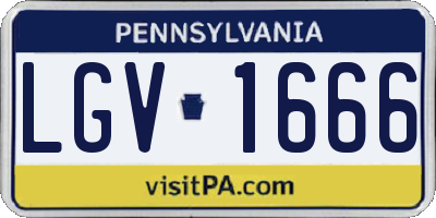 PA license plate LGV1666