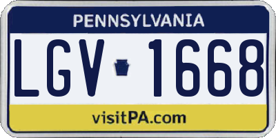 PA license plate LGV1668