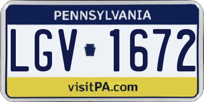 PA license plate LGV1672