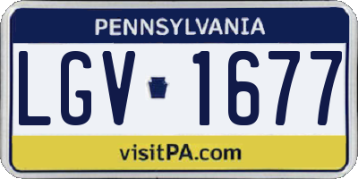PA license plate LGV1677