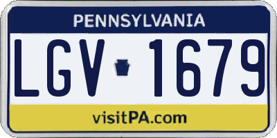 PA license plate LGV1679