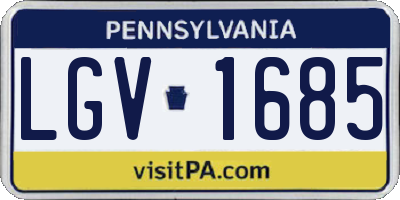 PA license plate LGV1685