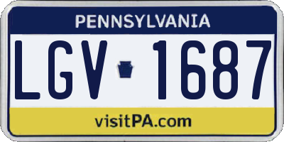 PA license plate LGV1687