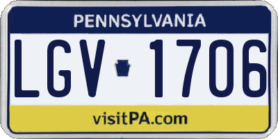 PA license plate LGV1706