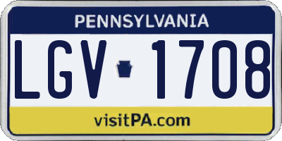 PA license plate LGV1708