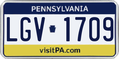 PA license plate LGV1709