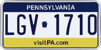 PA license plate LGV1710