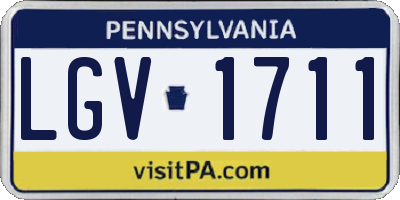 PA license plate LGV1711