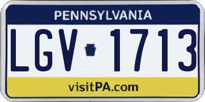 PA license plate LGV1713