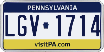 PA license plate LGV1714