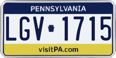 PA license plate LGV1715