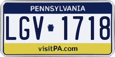 PA license plate LGV1718