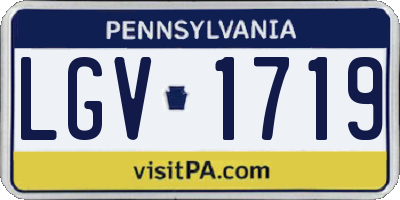 PA license plate LGV1719