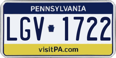 PA license plate LGV1722