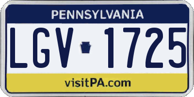 PA license plate LGV1725