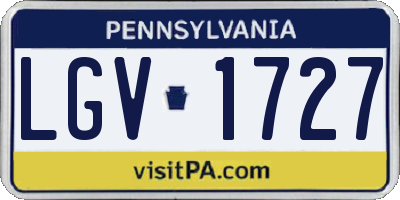 PA license plate LGV1727