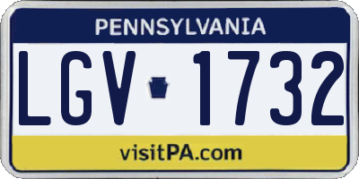 PA license plate LGV1732