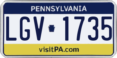 PA license plate LGV1735