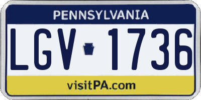 PA license plate LGV1736