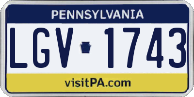 PA license plate LGV1743