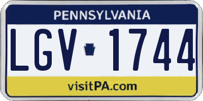 PA license plate LGV1744