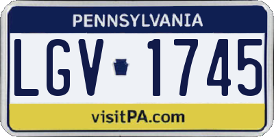 PA license plate LGV1745