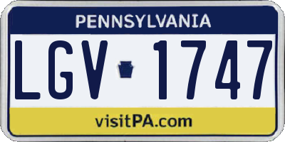 PA license plate LGV1747