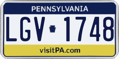 PA license plate LGV1748
