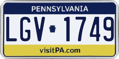 PA license plate LGV1749