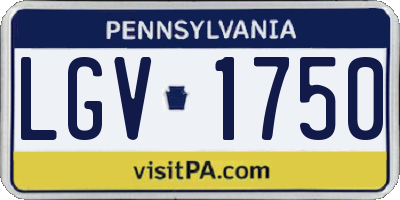 PA license plate LGV1750