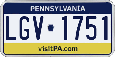 PA license plate LGV1751