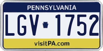 PA license plate LGV1752