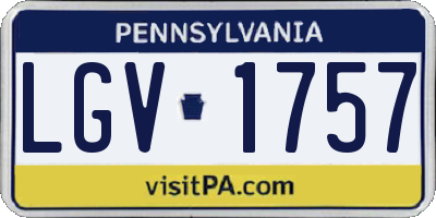 PA license plate LGV1757