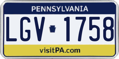 PA license plate LGV1758