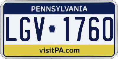 PA license plate LGV1760